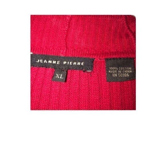 JEANNE PIERRE Red Medium Thick Sweater Long Sleeves Previously Owned - Picture 4 of 4